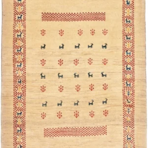 Gabbeh teppe - Loribaft persisk teppe - 113 x 84 cm - beige