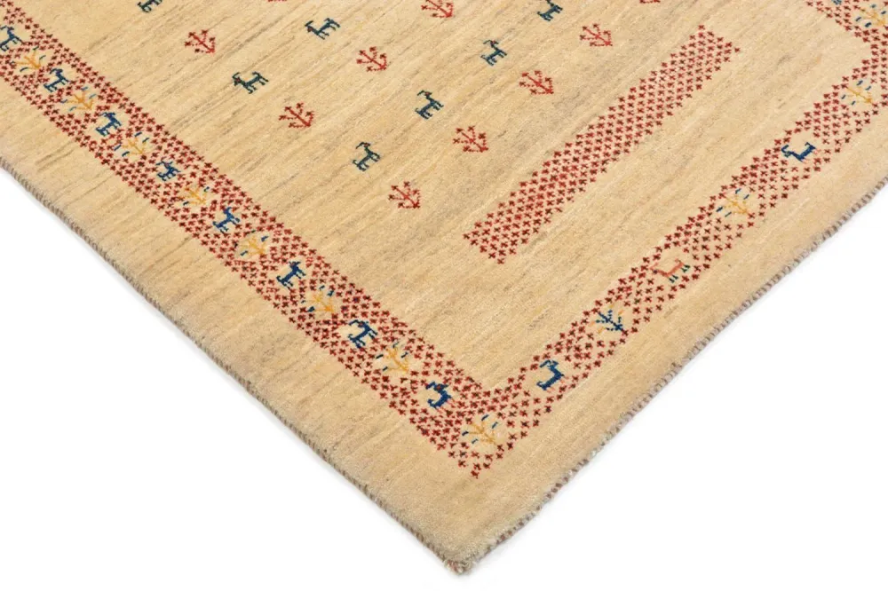 Gabbeh teppe - Loribaft persisk teppe - 113 x 84 cm - beige