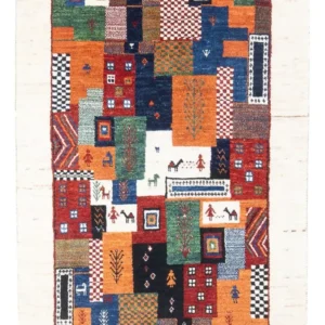 Gabbeh teppe - Loribaft persisk teppe - 126 x 83 cm - flerfarget
