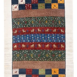 Gabbeh teppe - Loribaft persisk teppe - 131 x 86 cm - flerfarget