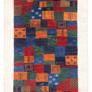 Gabbeh teppe - Loribaft persisk teppe - 132 x 86 cm - flerfarget