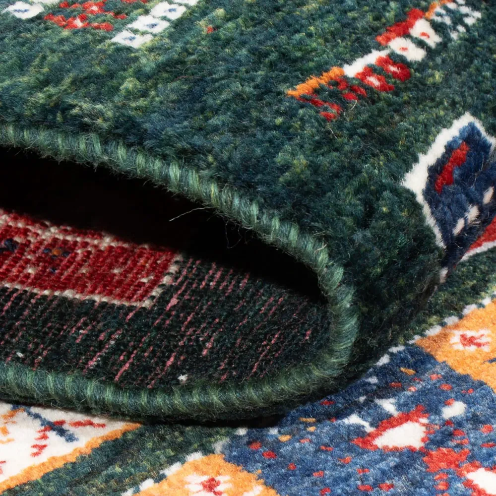Gabbeh teppe - Loribaft persisk teppe - 135 x 85 cm - mørkegrønn