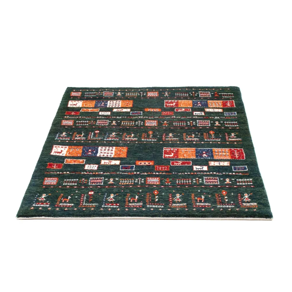 Gabbeh teppe - Loribaft persisk teppe - 135 x 85 cm - mørkegrønn