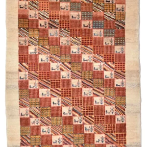 Gabbeh teppe - Loribaft persisk teppe - 142 x 101 cm - rød
