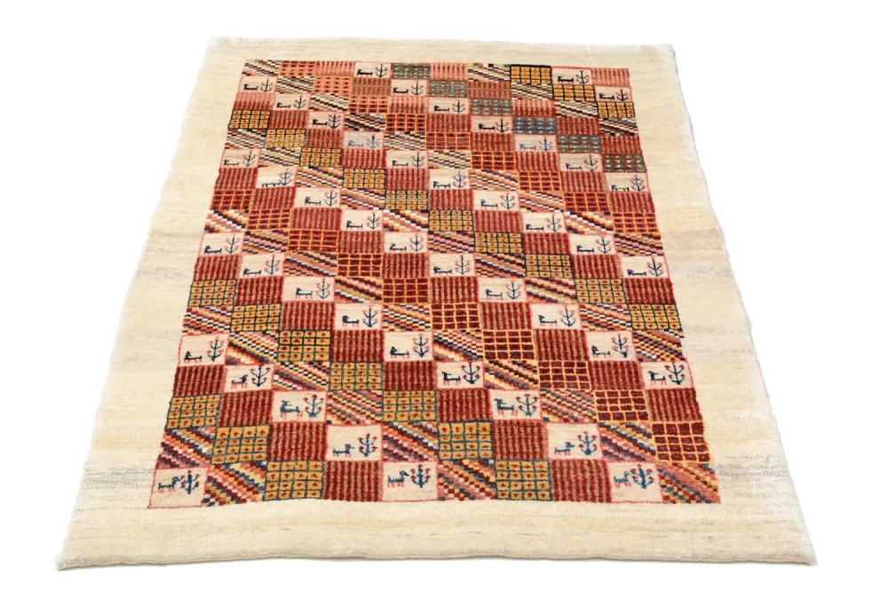 Gabbeh teppe - Loribaft persisk teppe - 142 x 101 cm - rød