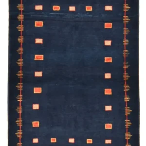 Gabbeh teppe - Loribaft persisk teppe - 143 x 110 cm - mørkeblå