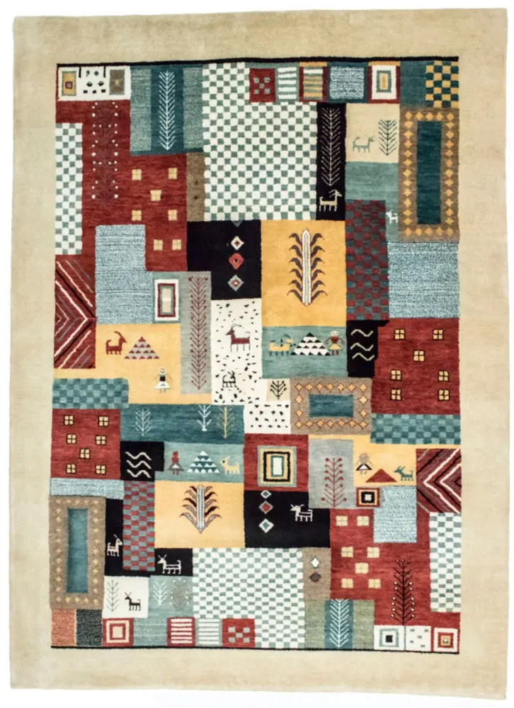 Gabbeh teppe - Loribaft persisk teppe - 198 x 150 cm - farget