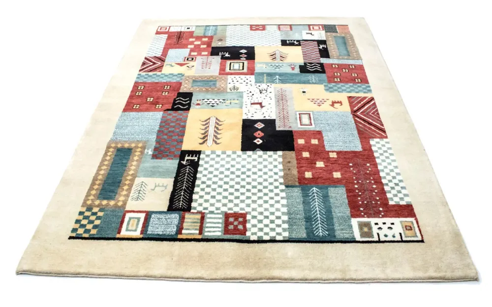Gabbeh teppe - Loribaft persisk teppe - 198 x 150 cm - farget