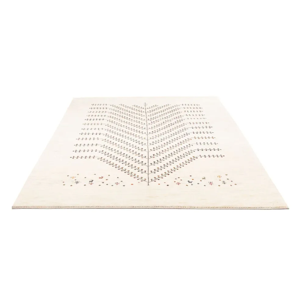 Gabbeh teppe - Loribaft persisk teppe - 233 x 166 cm - hvit