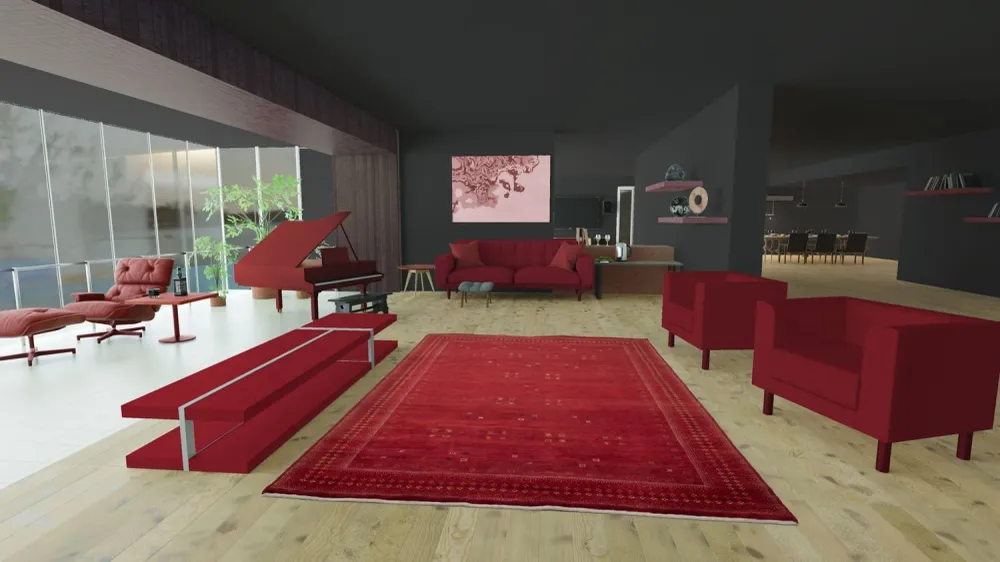 Gabbeh teppe - Loribaft persisk teppe - 250 x 200 cm - rød
