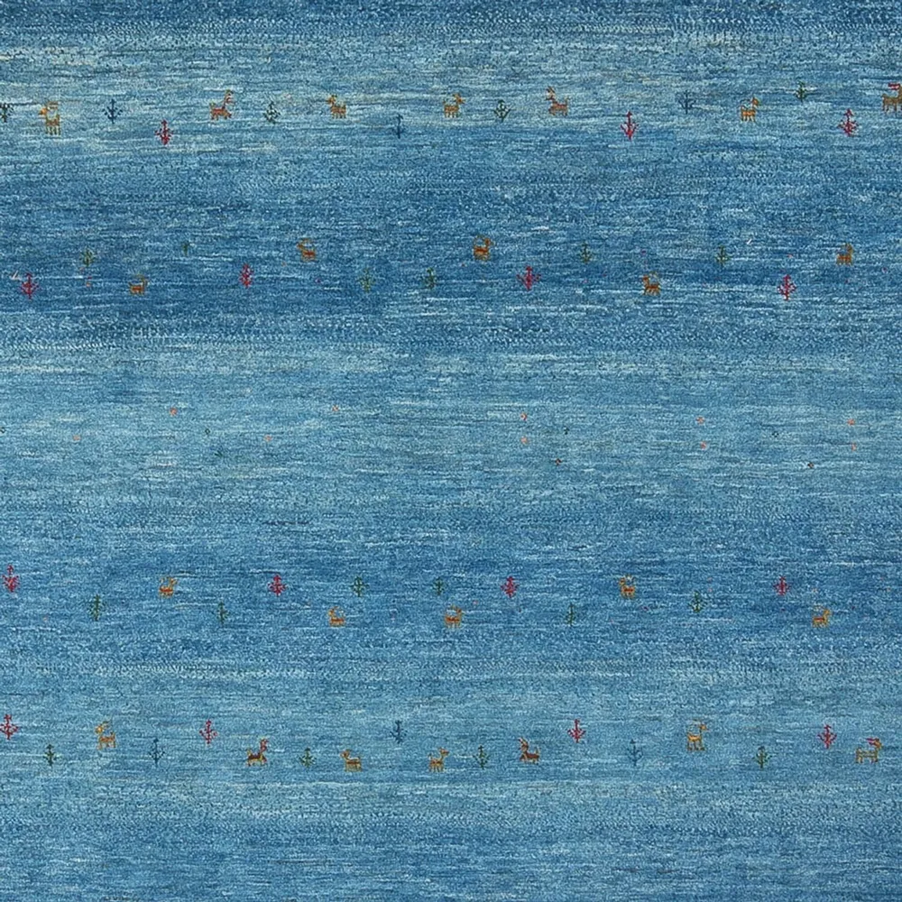 Gabbeh teppe - Loribaft persisk teppe - 300 x 214 cm - havblå