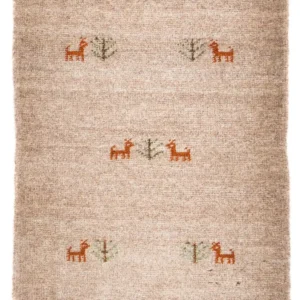 Gabbeh teppe - Loribaft persisk teppe - 60 x 40 cm - lys mocca