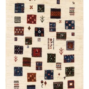 Gabbeh teppe - Loribaft persisk teppe - Royal - 130 x 82 cm - krem