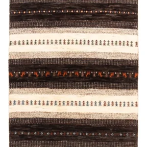 Gabbeh teppe - Loribaft persisk teppe - Royal - 128 x 81 cm - grå