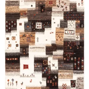 Gabbeh teppe - Loribaft persisk teppe - Royal - 126 x 85 cm - grå