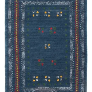 Gabbeh teppe - Loribaft Softy - 90 x 60 cm - blå