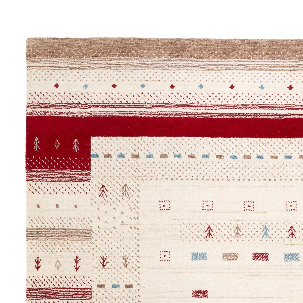 Gabbeh teppe - Loribaft Softy - 240 x 170 cm - naturhvit