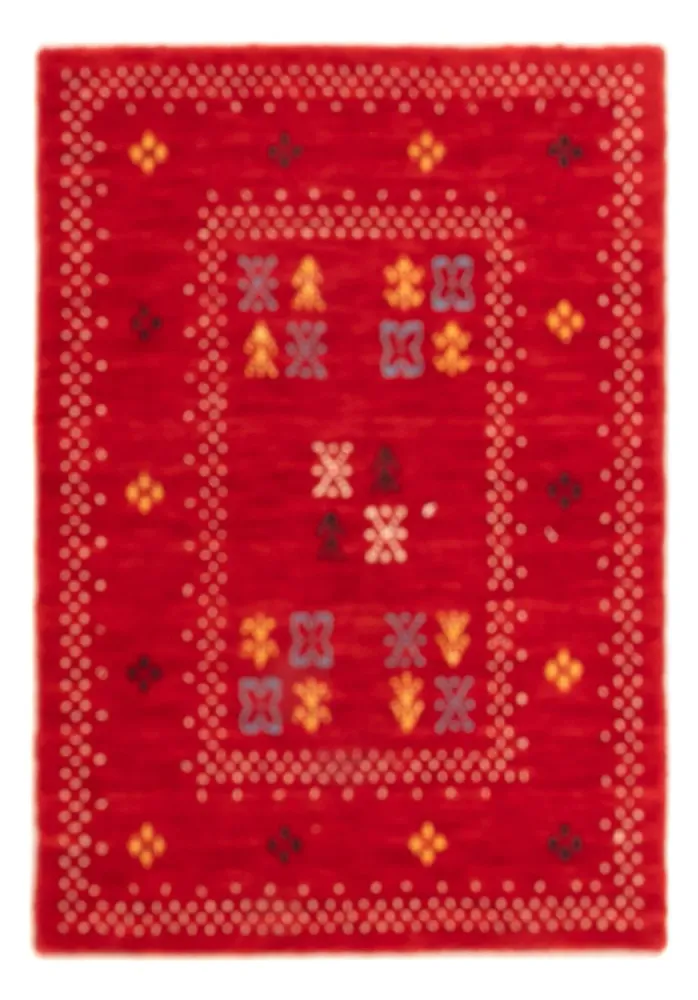 Gabbeh teppe - Loribaft Softy - 90 x 60 cm - rød
