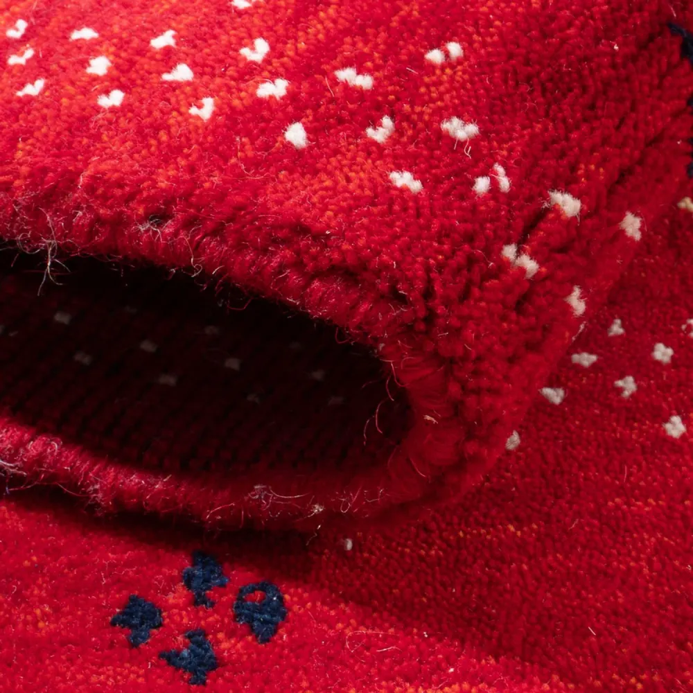 Gabbeh teppe - Loribaft Softy - 90 x 60 cm - rød