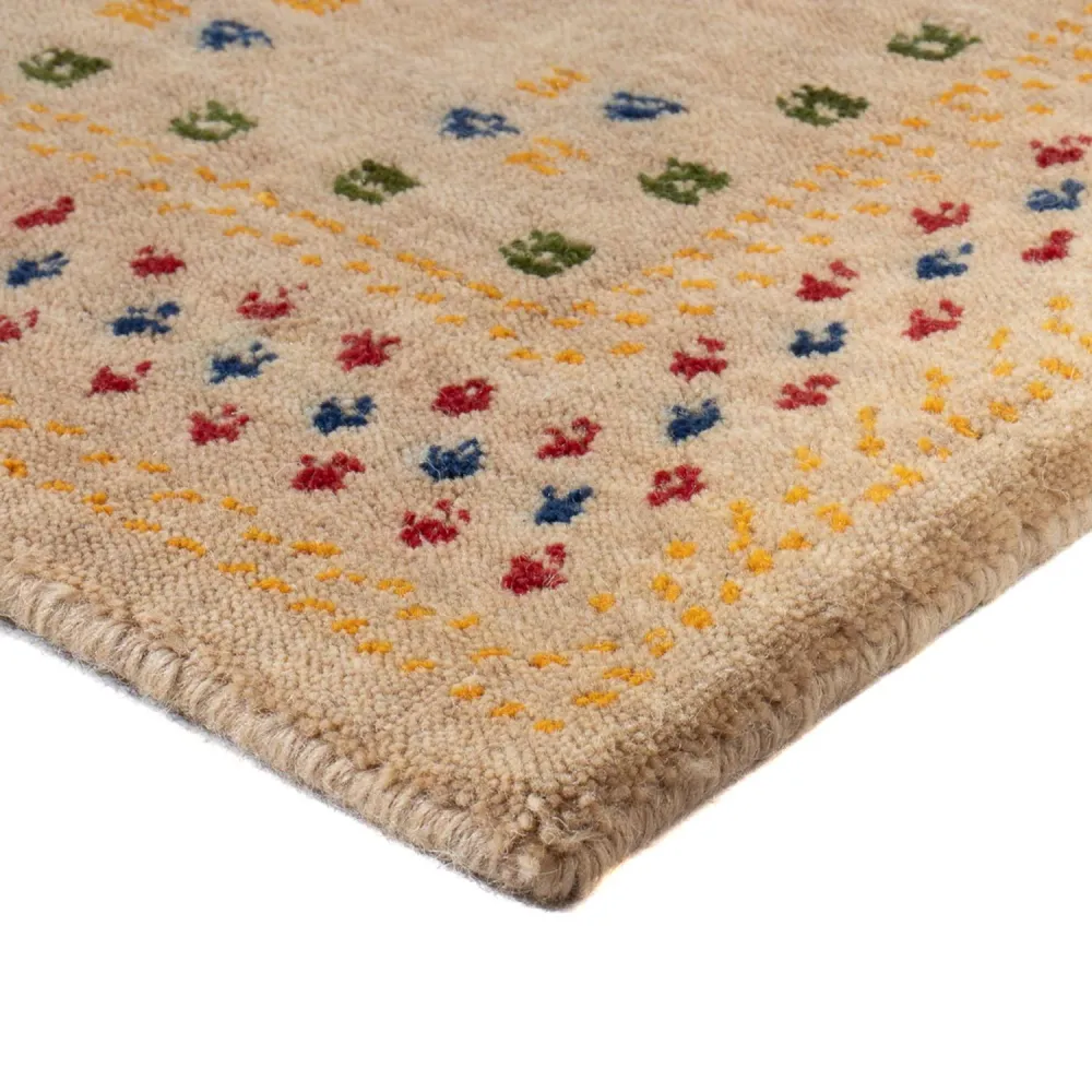 Gabbeh teppe - Loribaft Softy - 90 x 60 cm - lys beige