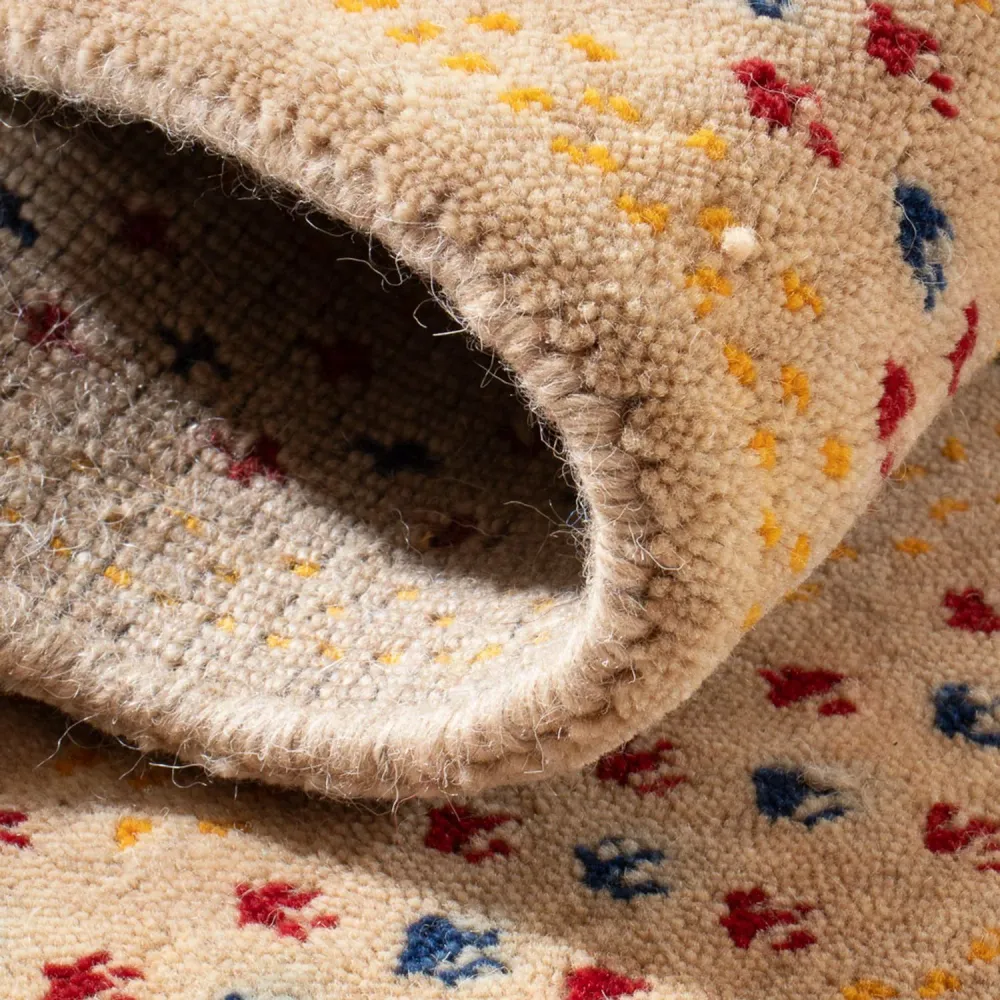 Gabbeh teppe - Loribaft Softy - 90 x 60 cm - lys beige