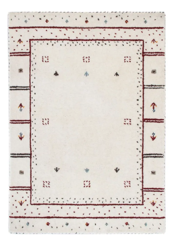 Gabbeh teppe - Loribaft Softy - 90 x 60 cm - lysegrå