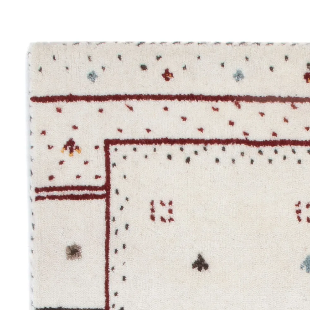 Gabbeh teppe - Loribaft Softy - 90 x 60 cm - lysegrå