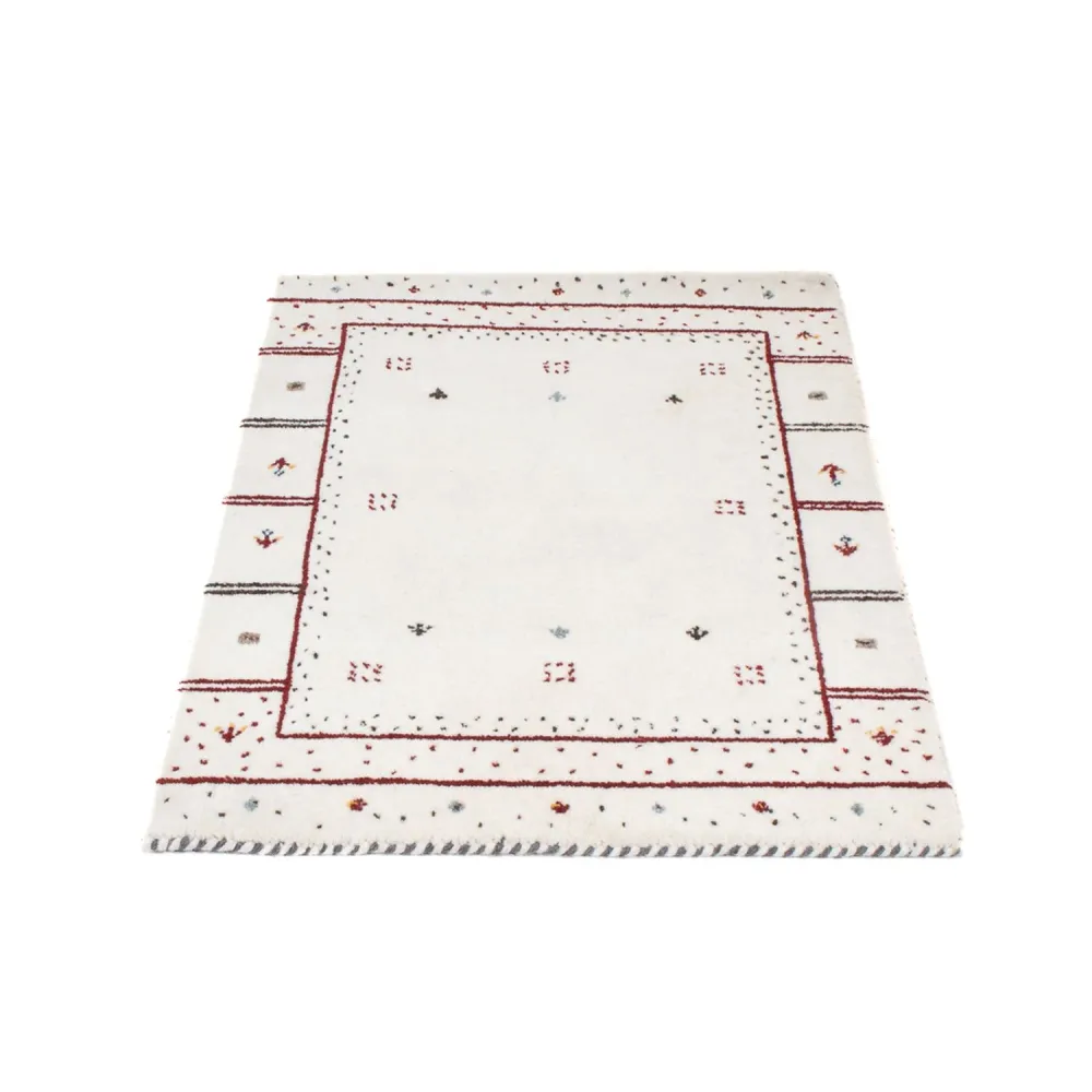 Gabbeh teppe - Loribaft Softy - 90 x 60 cm - lysegrå