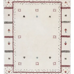 Gabbeh teppe - Loribaft Softy - 90 x 60 cm - lysegrå