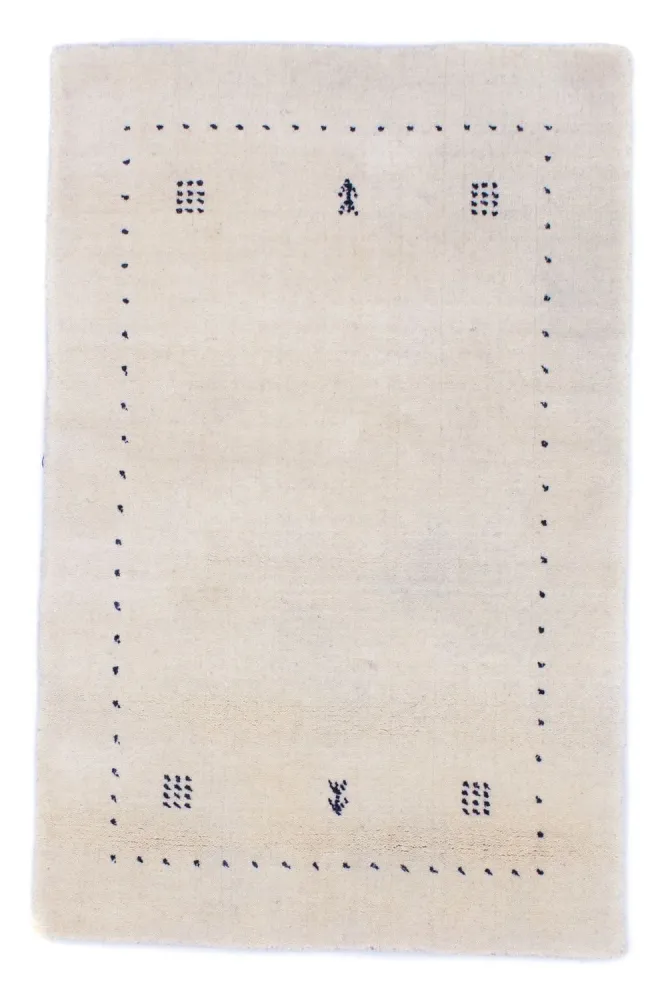Gabbeh teppe - Softy - 90 x 60 cm - naturhvit