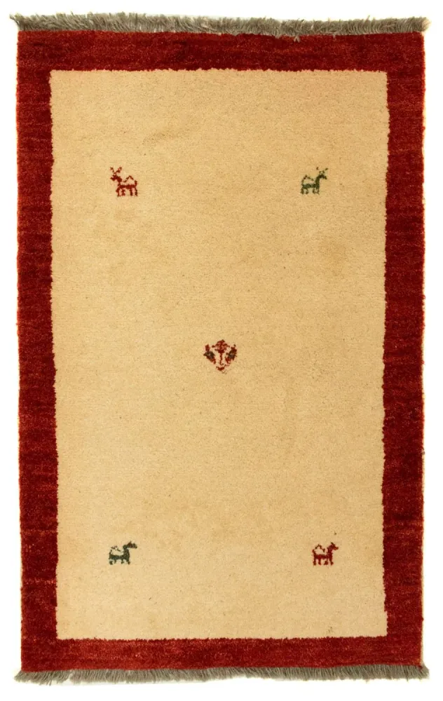 Gabbeh-teppe - persisk - 125 x 83 cm - beige