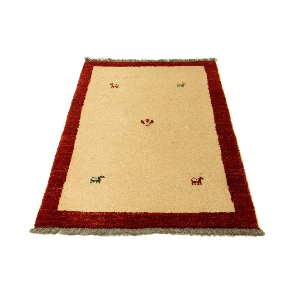 Gabbeh-teppe - persisk - 125 x 83 cm - beige