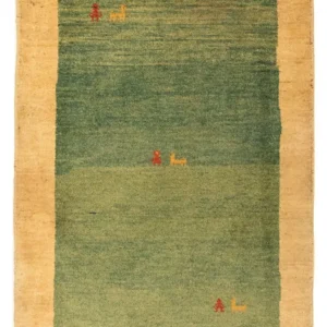 Gabbeh-teppe - persisk - 125 x 87 cm - grønn