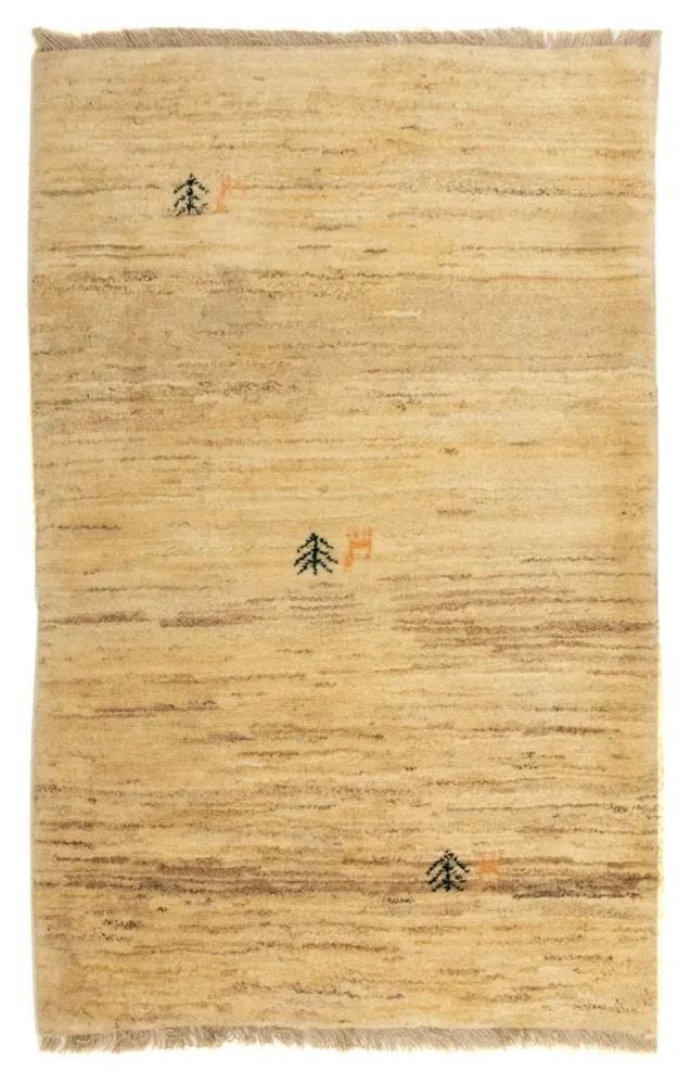 Gabbeh-teppe - persisk - 128 x 80 cm - lysebrun