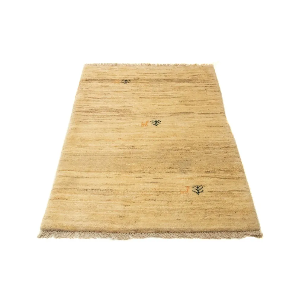 Gabbeh-teppe - persisk - 128 x 80 cm - lysebrun