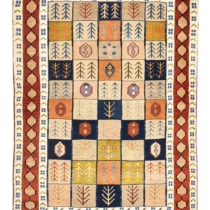 Gabbeh-teppe - persisk - 143 x 103 cm - flerfarget