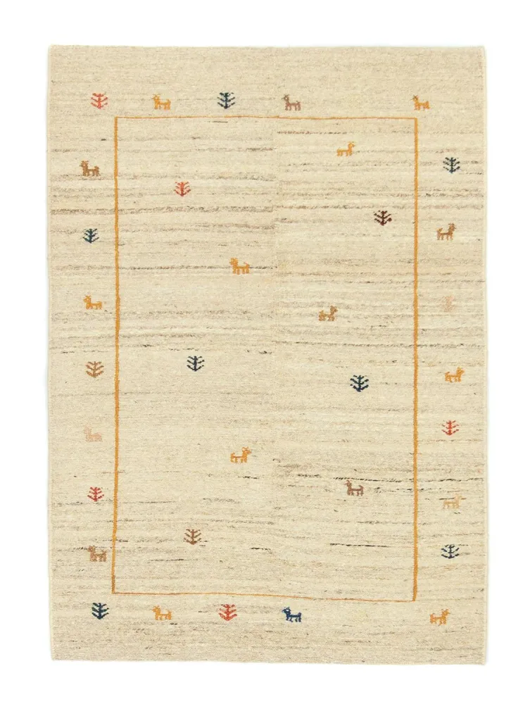 Gabbeh-teppe - persisk - 143 x 97 cm - beige