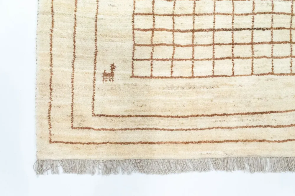 Gabbeh-teppe - persisk - 145 x 100 cm - beige