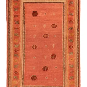 Gabbeh-teppe - persisk - 176 x 115 cm - oransje