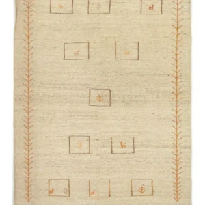 Gabbeh-teppe - persisk - 188 x 139 cm - beige