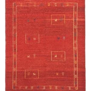 Gabbeh-teppe - persisk - 190 x 150 cm - rød