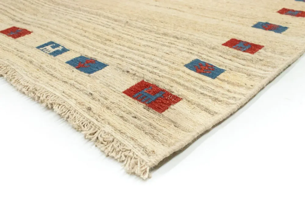 Gabbeh-teppe - persisk - 196 x 156 cm - beige