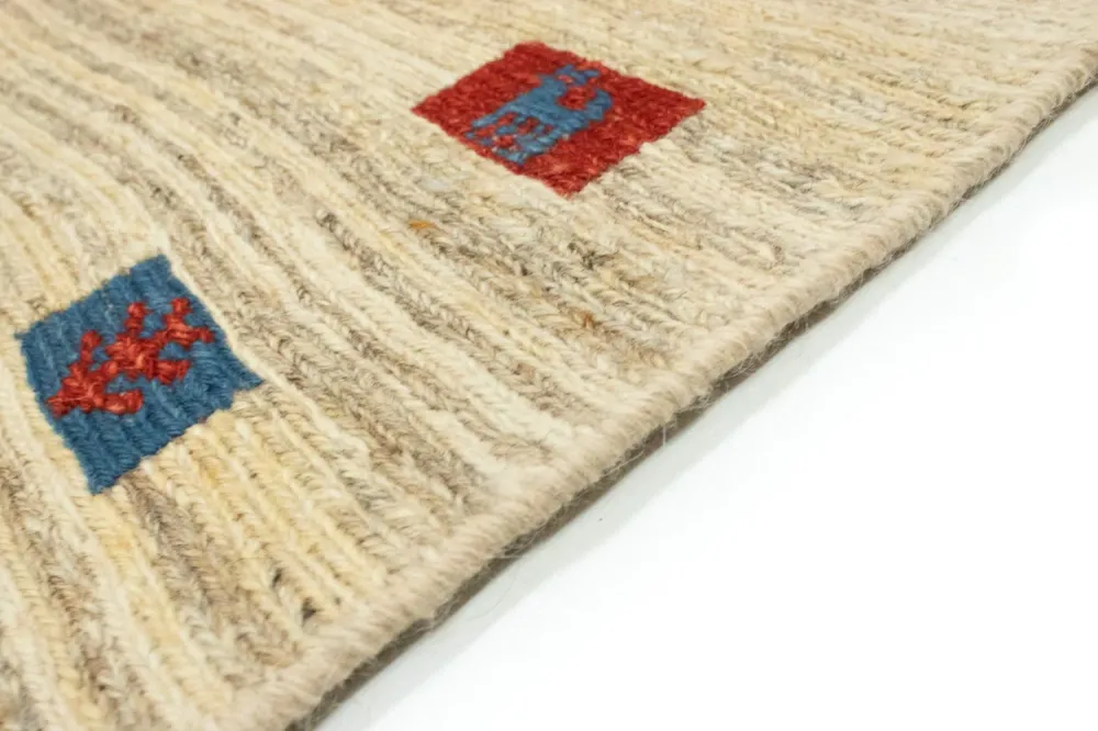 Gabbeh-teppe - persisk - 196 x 156 cm - beige
