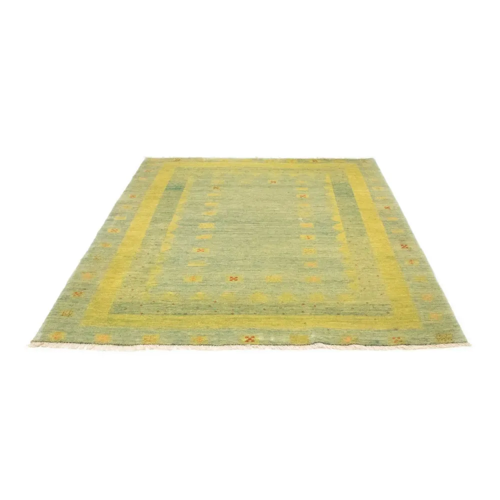 Gabbeh-teppe - persisk - 218 x 175 cm - lysegrønn