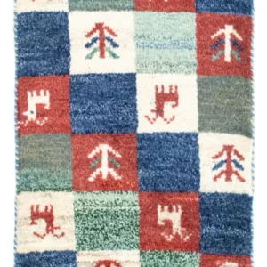 Gabbeh-teppe - persisk - 60 x 40 cm - flerfarget