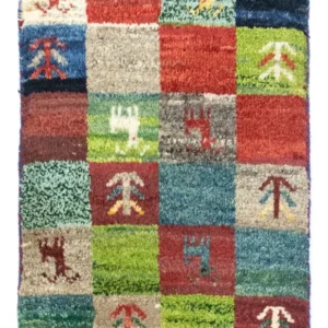 Gabbeh-teppe - persisk - 60 x 40 cm - flerfarget
