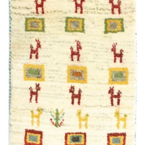 Gabbeh-teppe - persisk - 60 x 40 cm - flerfarget