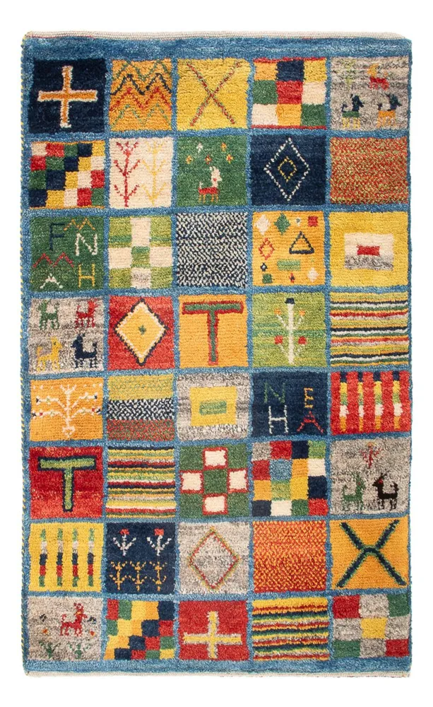 Gabbeh-teppe - persisk - 98 x 61 cm - flerfarget