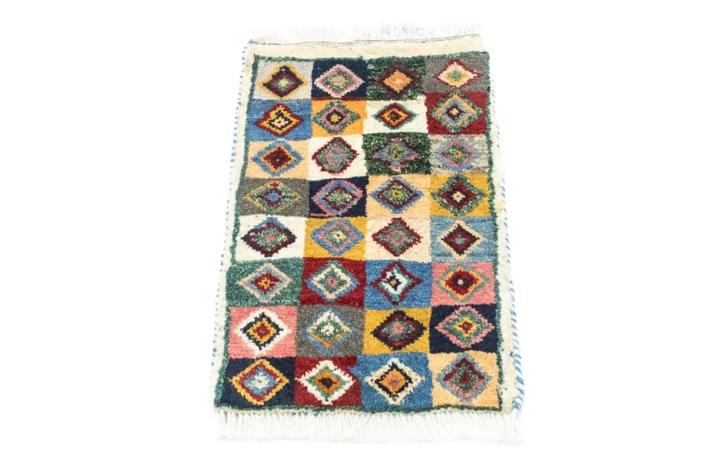Gabbeh-teppe - persisk - 60 x 40 cm - flerfarget
