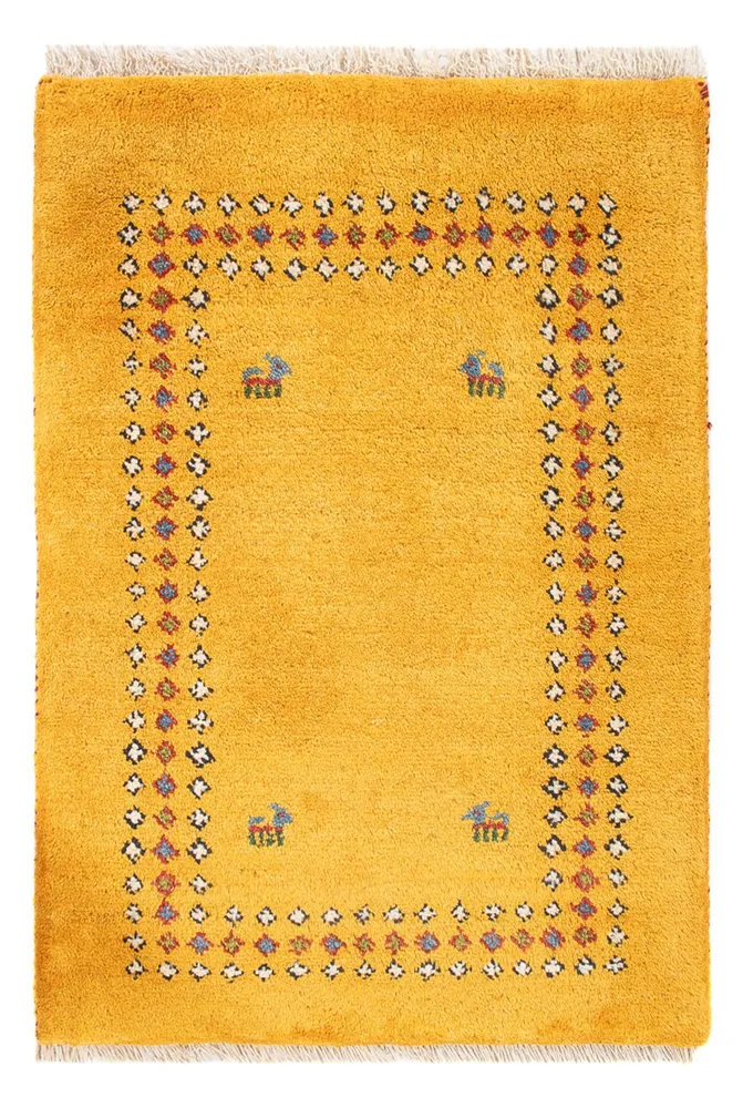 Gabbeh-teppe - persisk - 84 x 62 cm - gull